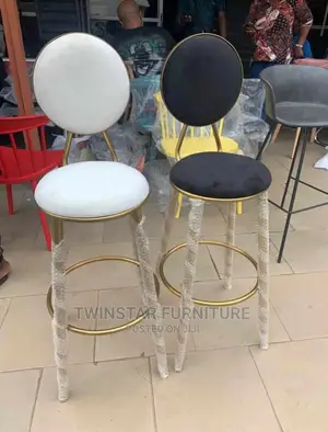 New Modern Golden Frame High Bar Stools With Back Rest
