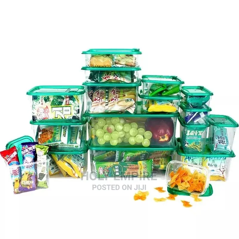 17pcs Kitchen Food Storage Container Set Transparent