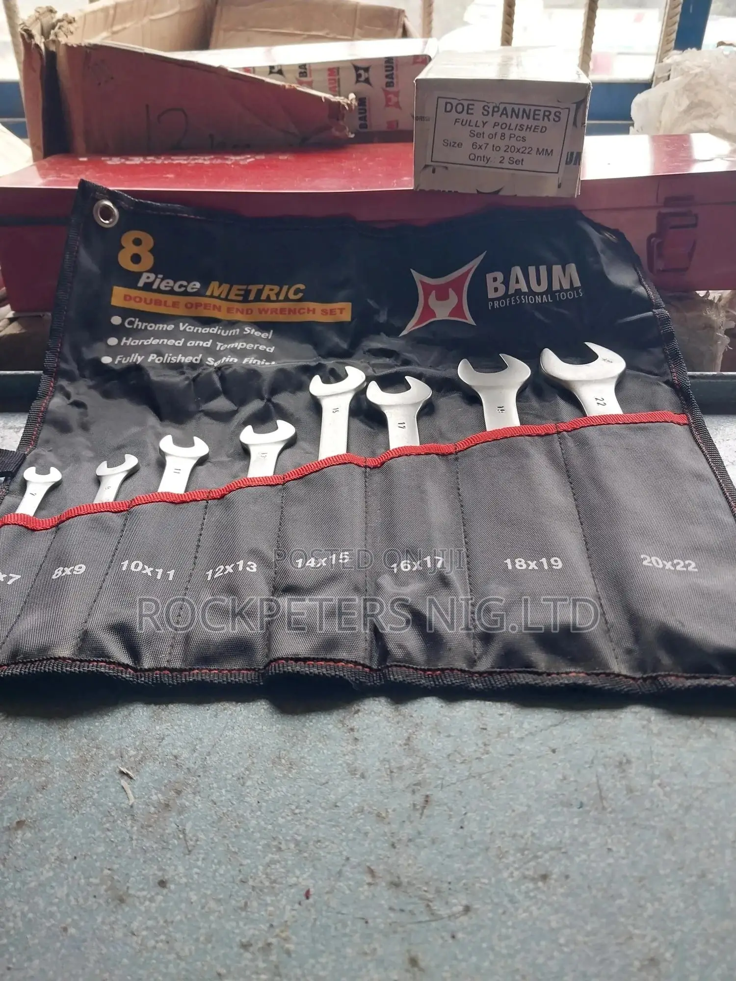 Baum 8pc Double Open End Spanners Set 6x7 to 20 X22