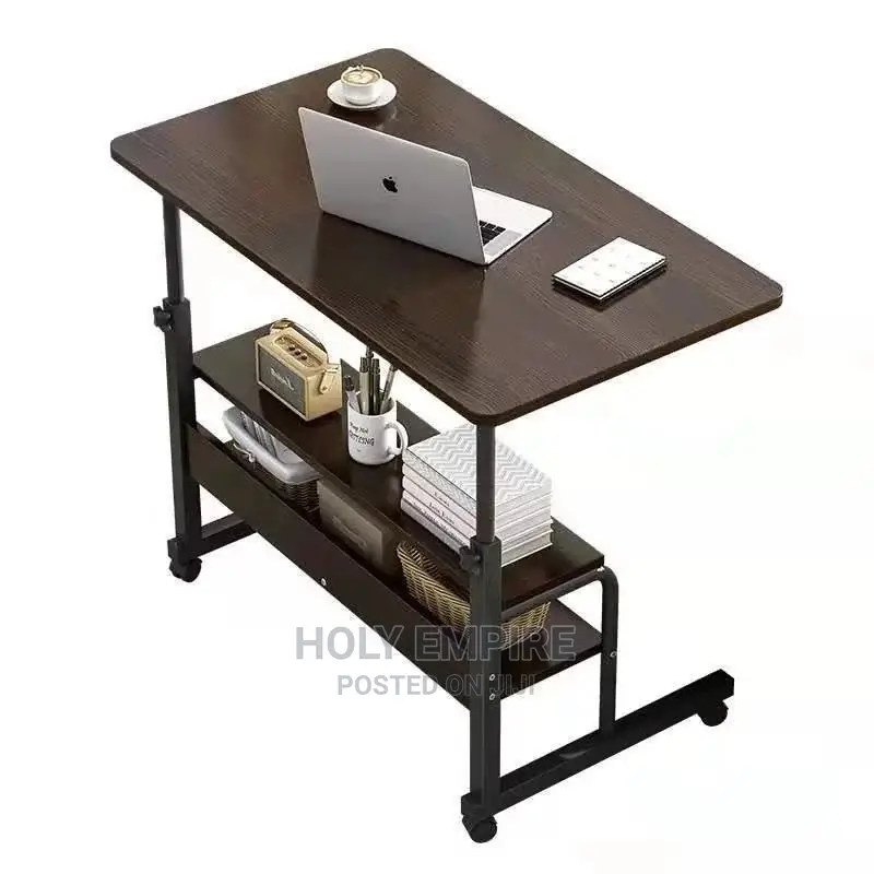 Laptop Table With Wheels Shelf Storage Height Adjustable