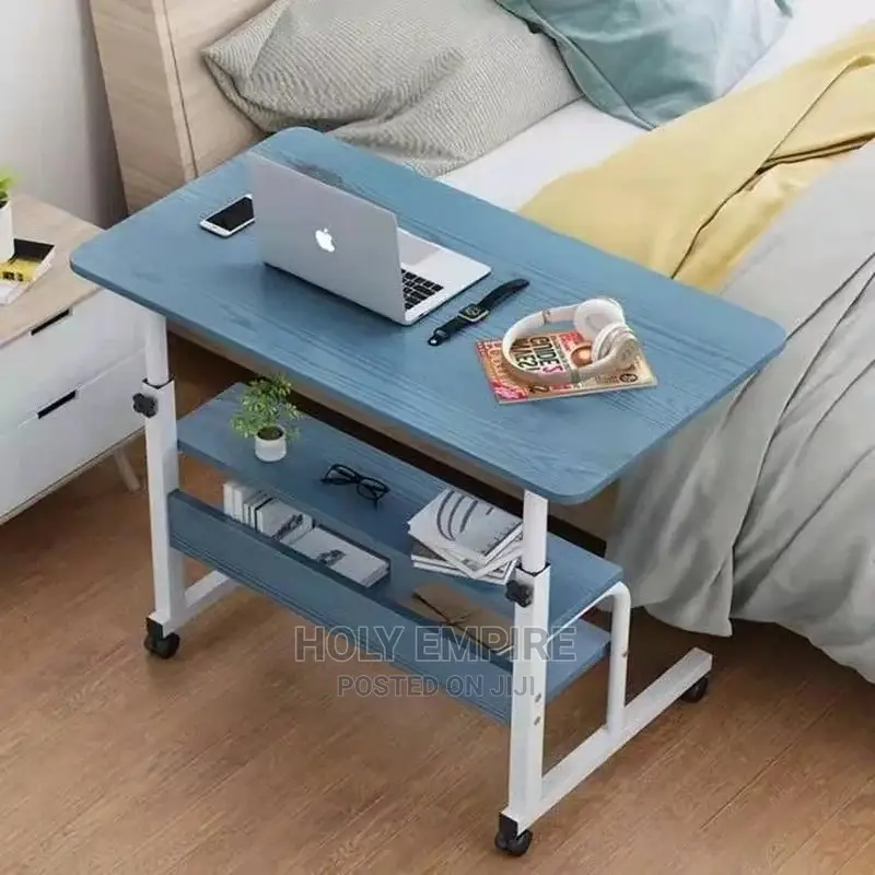 Laptop Table With Wheels Shelf Storage Height Adjustable
