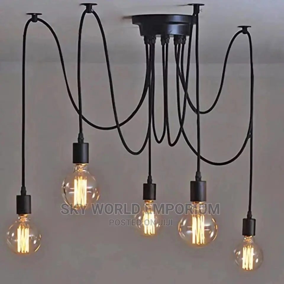 Vintage Black Rope Chandelier