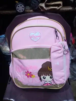 Pink Children School Bag With Pencil Case