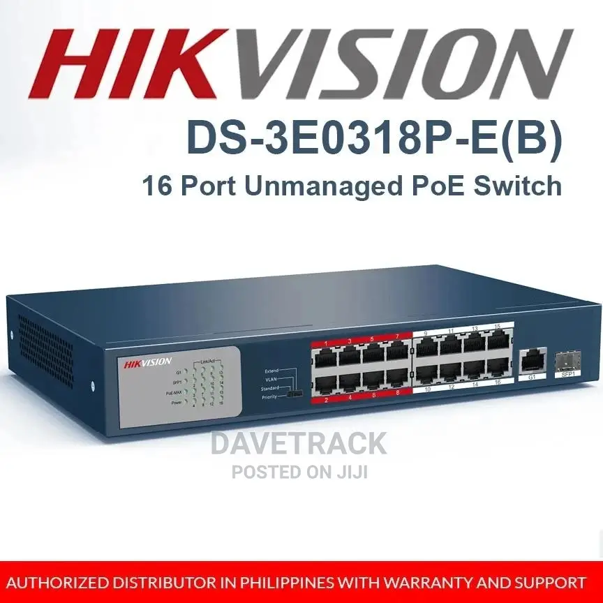 Hikvision DS-3E0318P-E(B) Poe Switch 16port Poe Switch