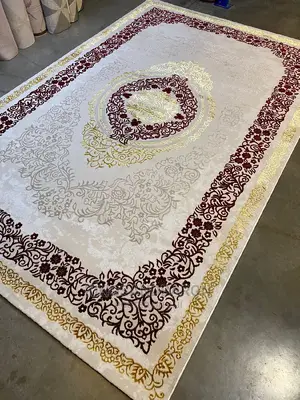 5x7fts Beige and Gold Arabian Center Rug(3x5,4x6,7x10,Available)