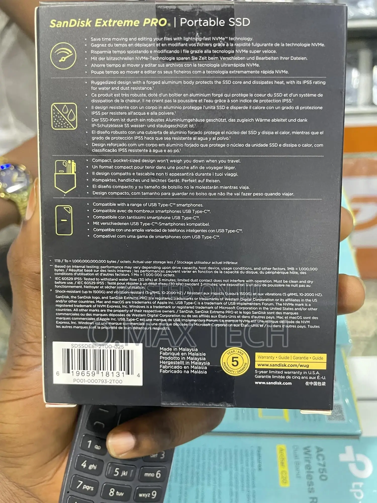 Sandisk 2TB 2000mb/S Extreme PRO Portable SSD