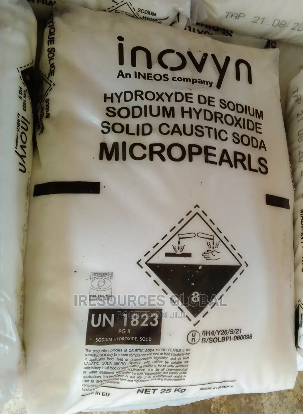 Sodium Hydroxide (Solid Caustic Soda Micro-Pearls) 25kg Bag