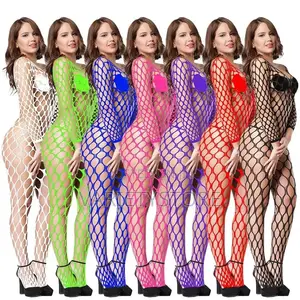Women Long Sleeve Mesh Bodystockings Female Fishnet