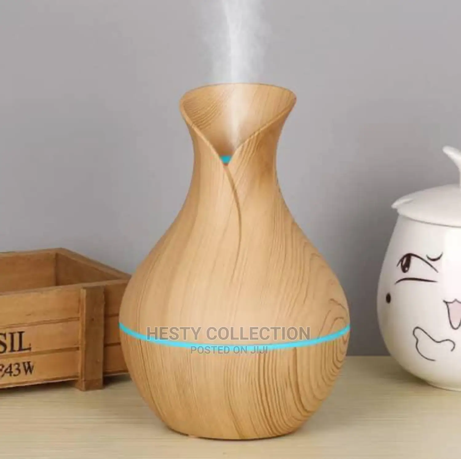 Wooden Vase Aroma Humidifier Diffuser Decor for Homes Office Hotel