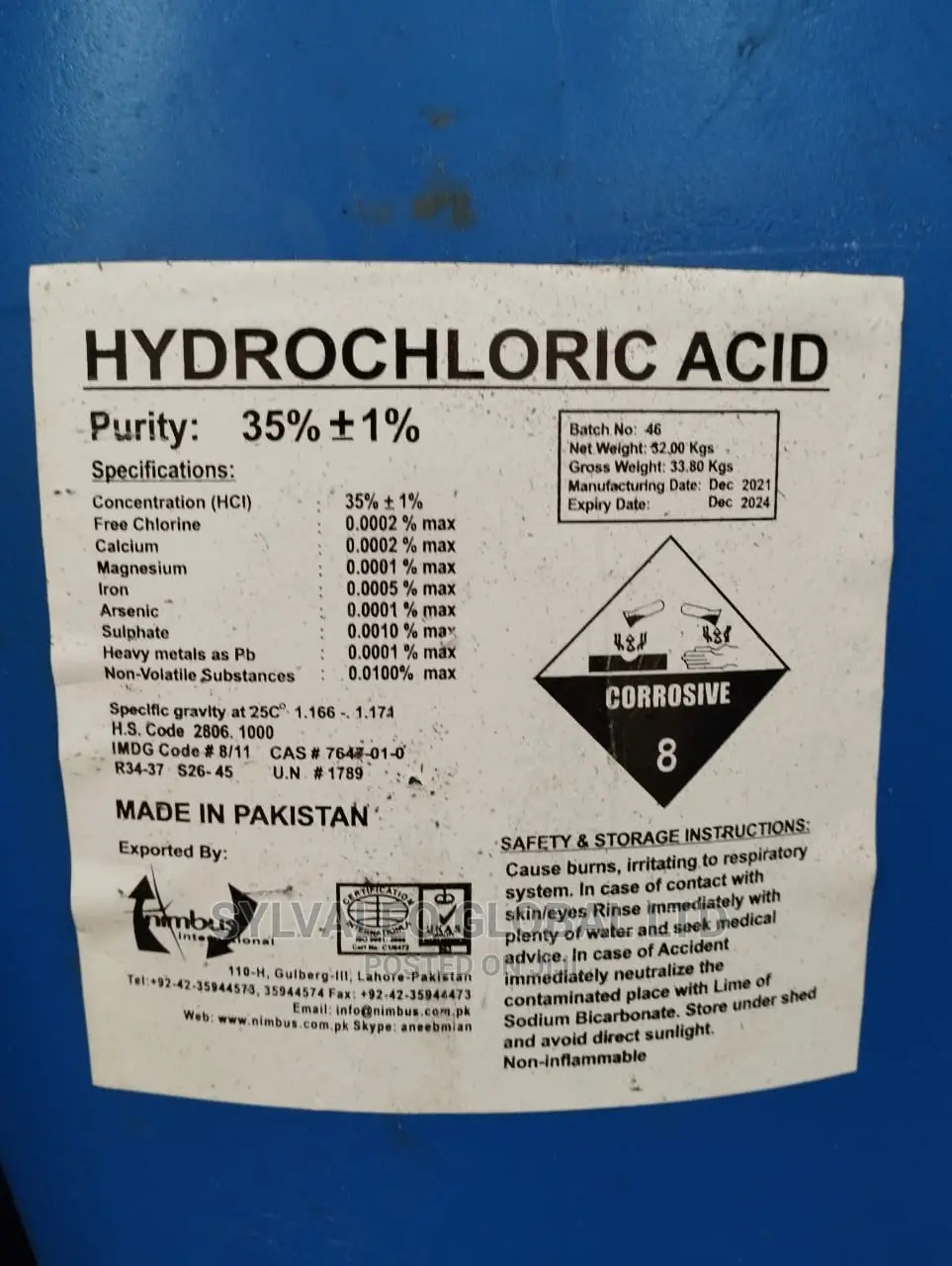 Hydrochloric Acid (HCL) 35%