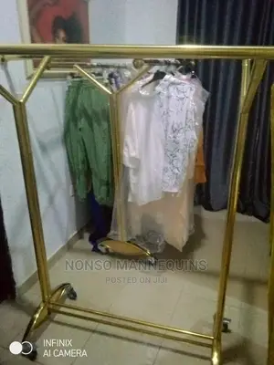 Double Sided Gold Chrome Clothes Rack