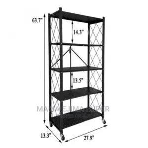 Foldable Heavy Duty Iron Wrought Shelf - 5 Layers