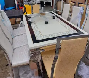 Quality 6 Seater Marble Top Dinning Table Set.