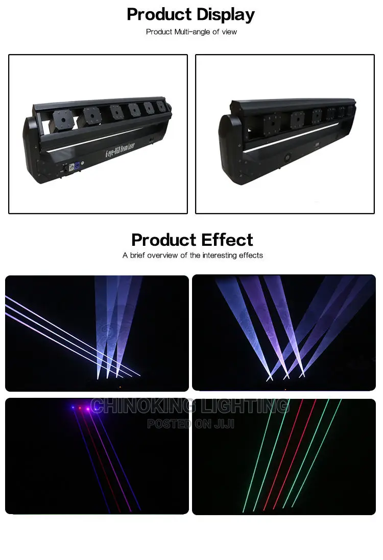 6 Eyes Moving Head Laser Bar Light