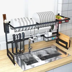 Stainless Steel Rack With Double Sink Drain Rack