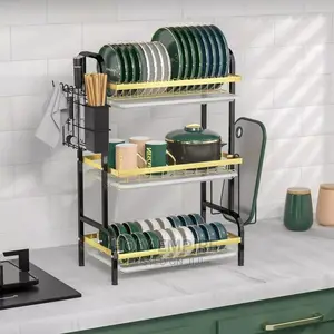 3 Tier Dish Rack Large Dish Drying Rack With Utensil Holder,