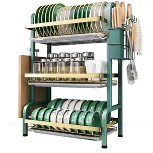 3 Tier Dish Rack Large Dish Drying Rack With Utensil Holder,