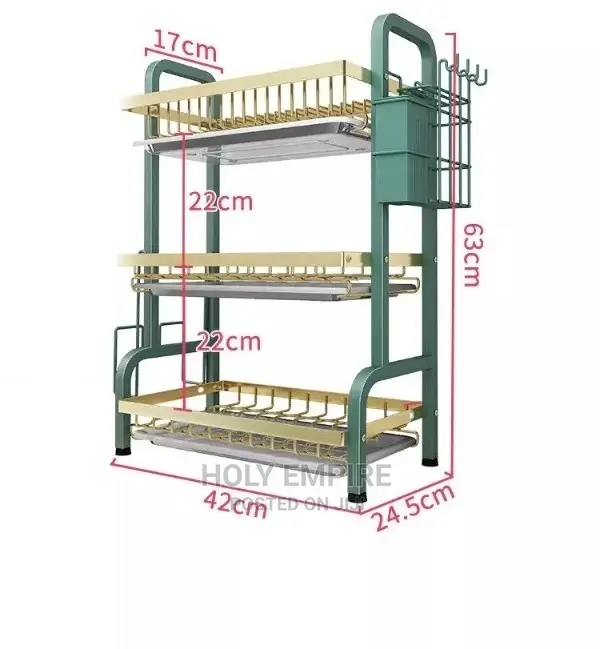 3 Tier Dish Rack Large Dish Drying Rack With Utensil Holder,