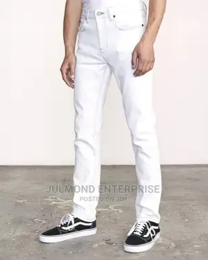 Men's White Pencil's Jeans