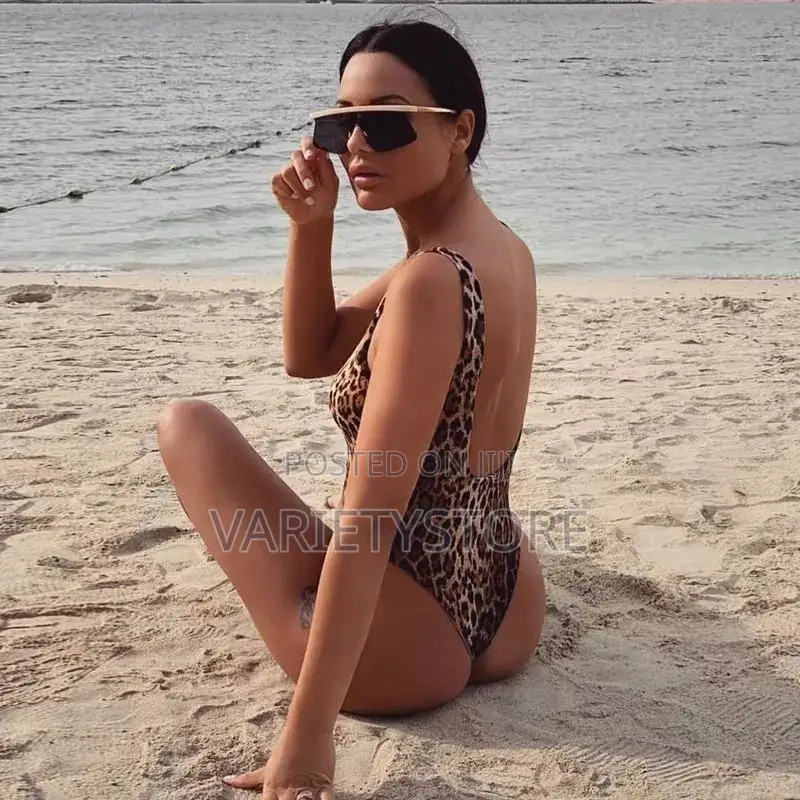 Women's Sexy Leopard Print Sling One-Piece Suit