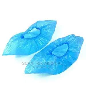 Portable Disposable Plastic Blue Shoe Covers Cleaning