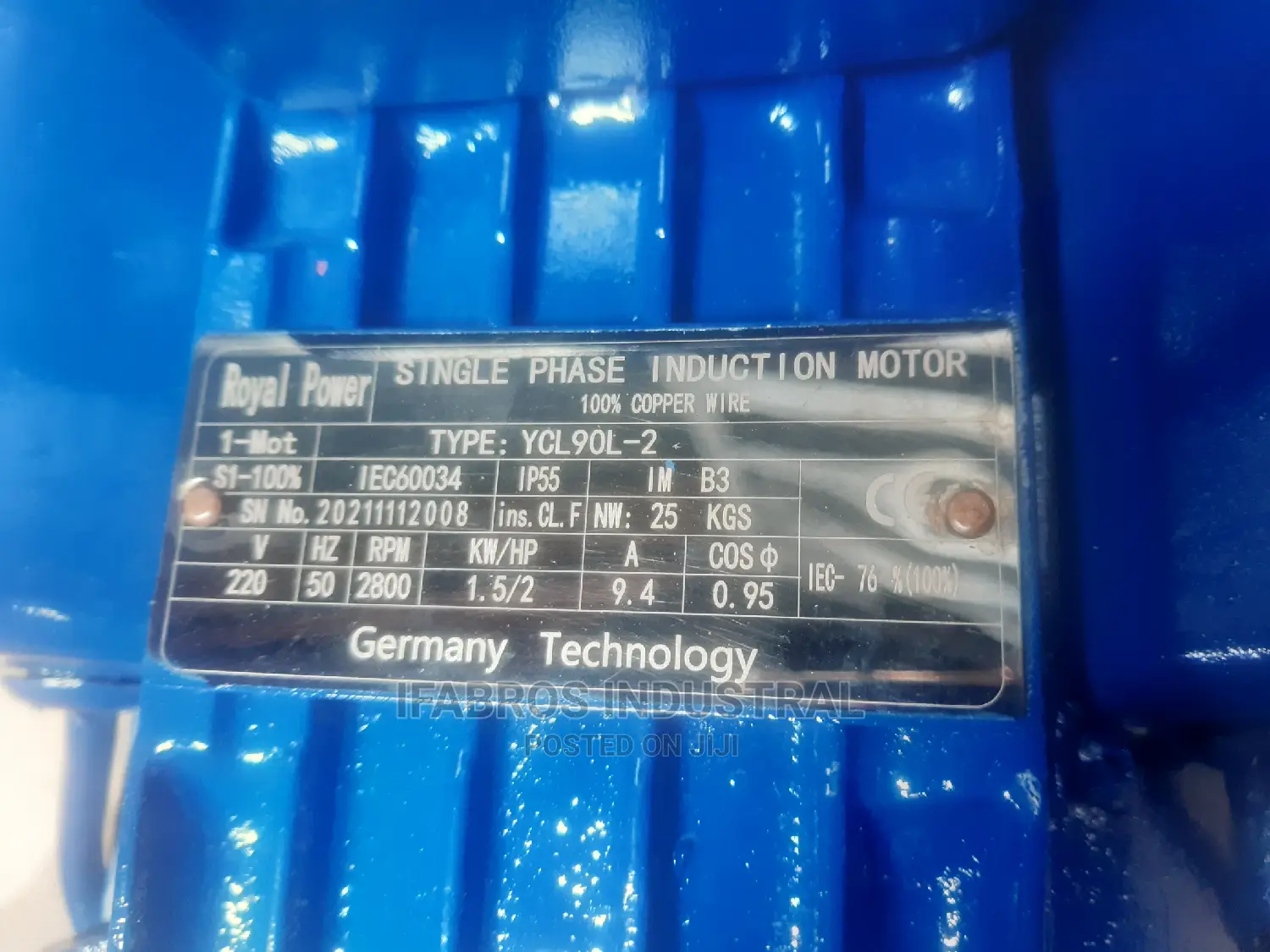 Electric Motor 2hp Single Phase High Speed.Pure Copper Wire.