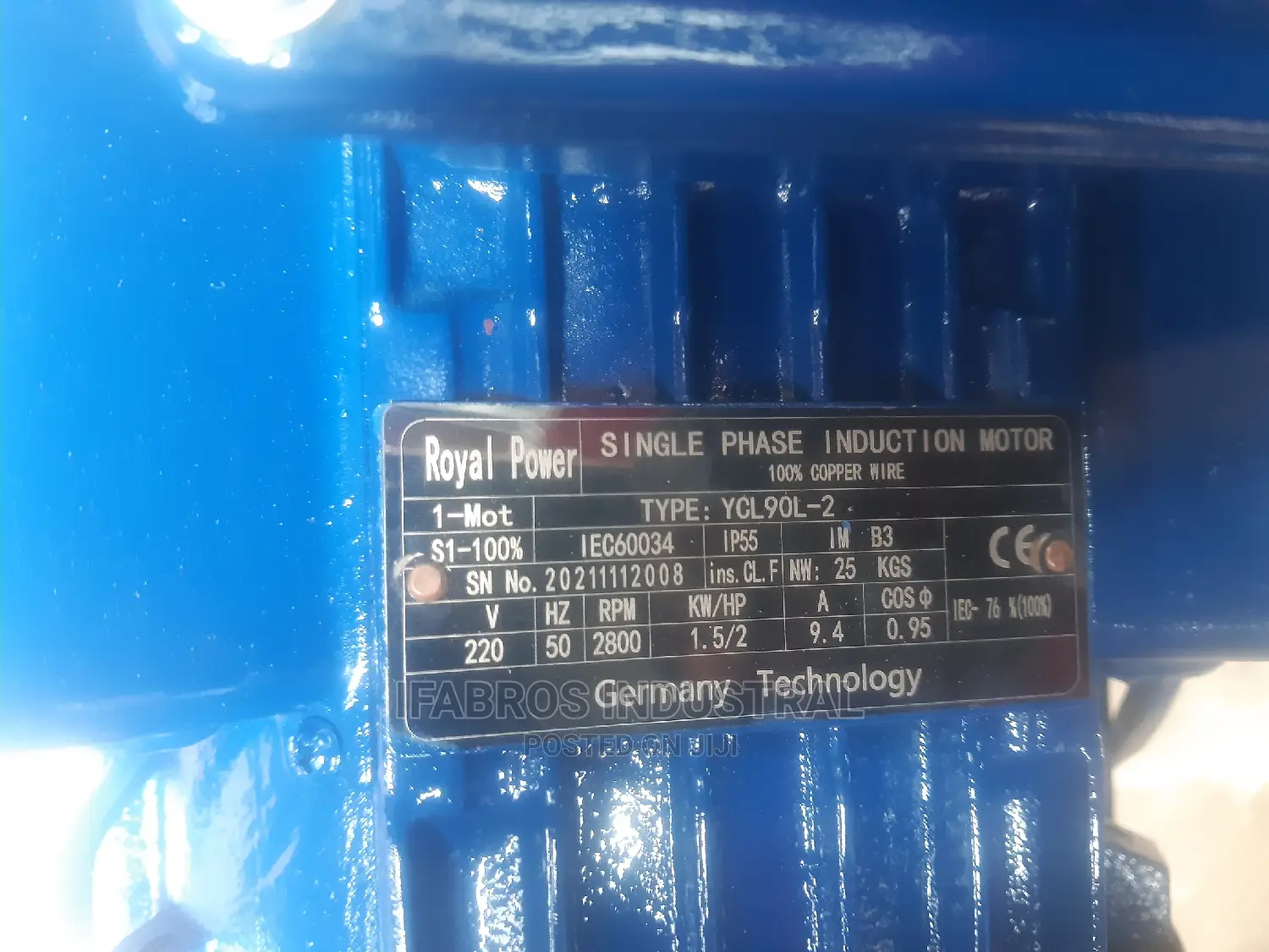 Electric Motor 2hp Single Phase High Speed.Pure Copper Wire.