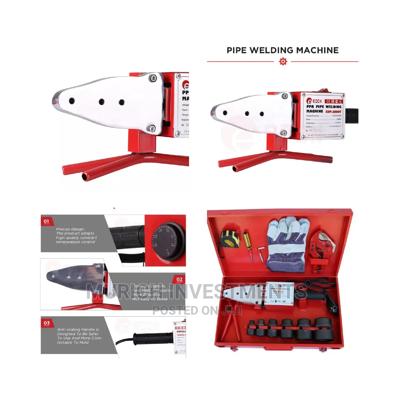EDON Handheld Plastic PPR PVC Pipe Welder Welding Machine