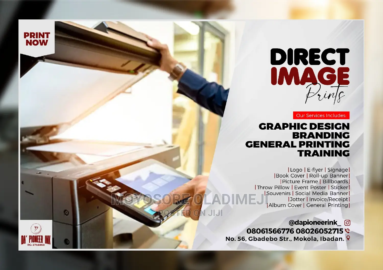 DIRECT IMAGE PRINT. Graphic Design, Printing Branding