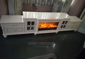 Brand New Quality Fireplace TV Stand With Executive Design