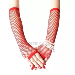 1 Pair Neon Fishnet Fingerless Long Gloves
