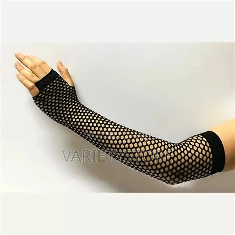 1 Pair Neon Fishnet Fingerless Long Gloves