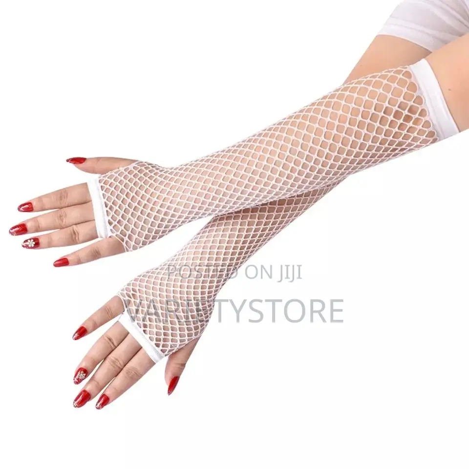 1 Pair Neon Fishnet Fingerless Long Gloves
