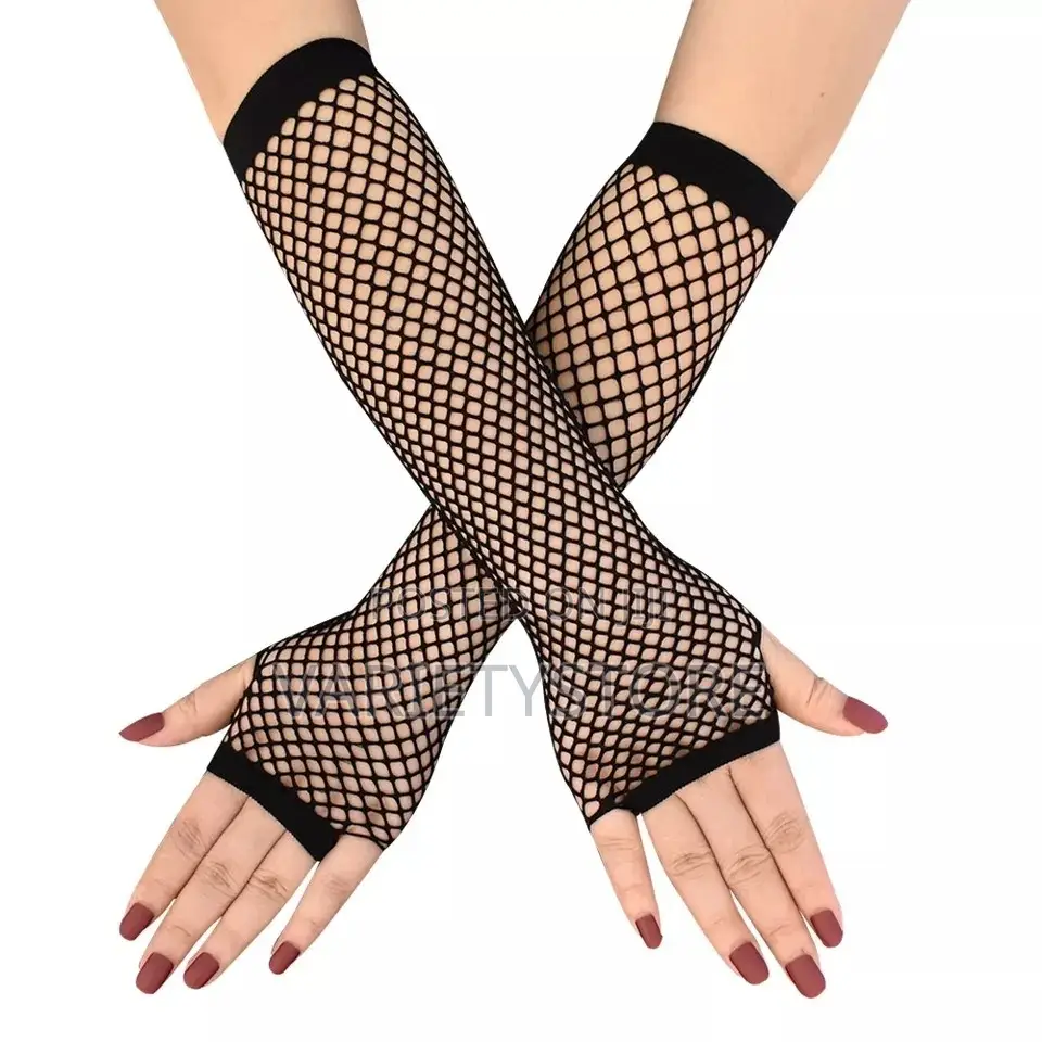 1 Pair Neon Fishnet Fingerless Long Gloves