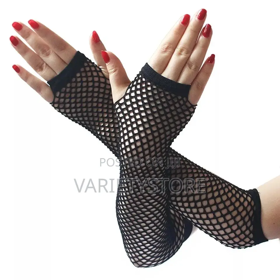 1 Pair Neon Fishnet Fingerless Long Gloves