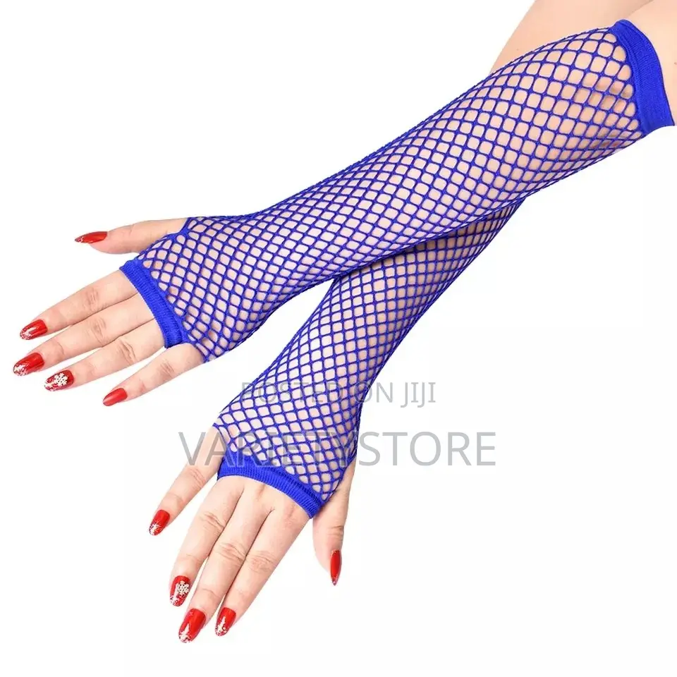 1 Pair Neon Fishnet Fingerless Long Gloves