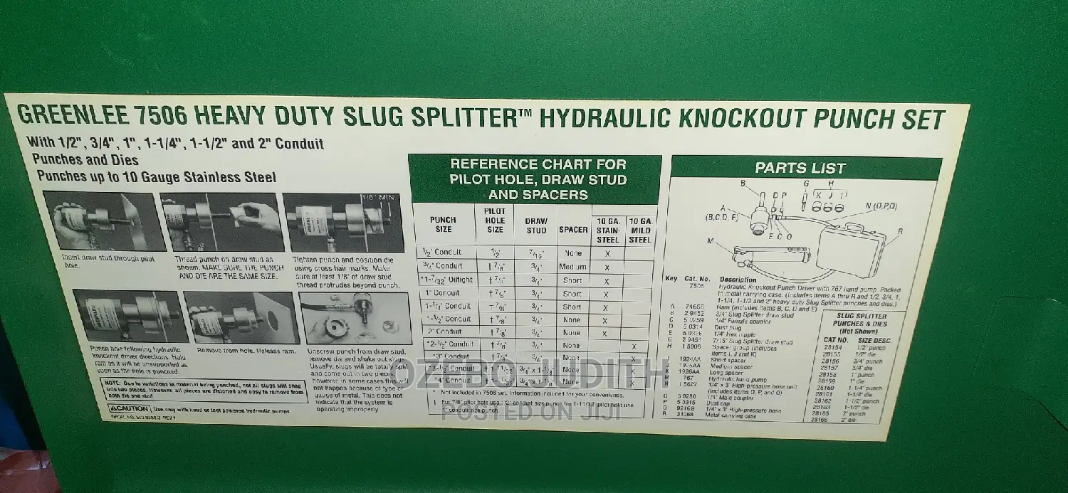 Hydrolic Knockout Punch Greenlee 1/2-2"