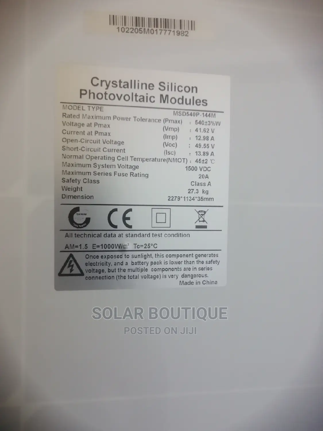 540w Solar Panel