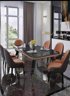 Executive Marble Dining Table With 6 Chairs