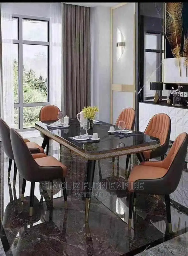 Executive Marble Dining Table With 6 Chairs