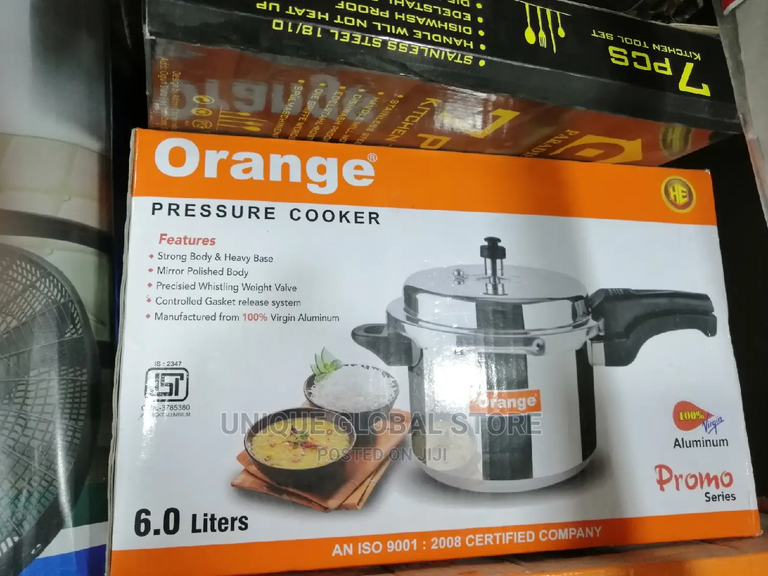 Orange Pressure Pot Cooker - 6L