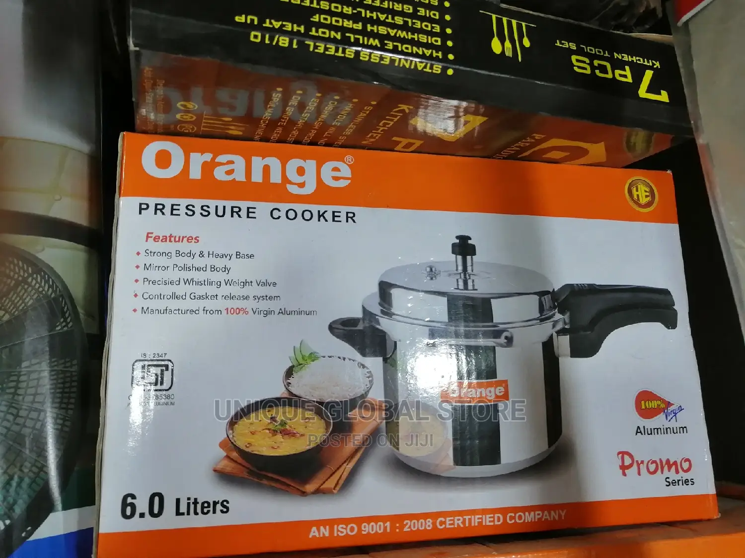 Orange Pressure Pot Cooker - 6L