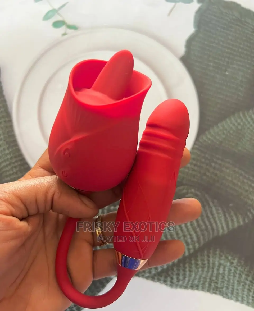 2in1 Pulsating Rose Tougue Licking Vibrator