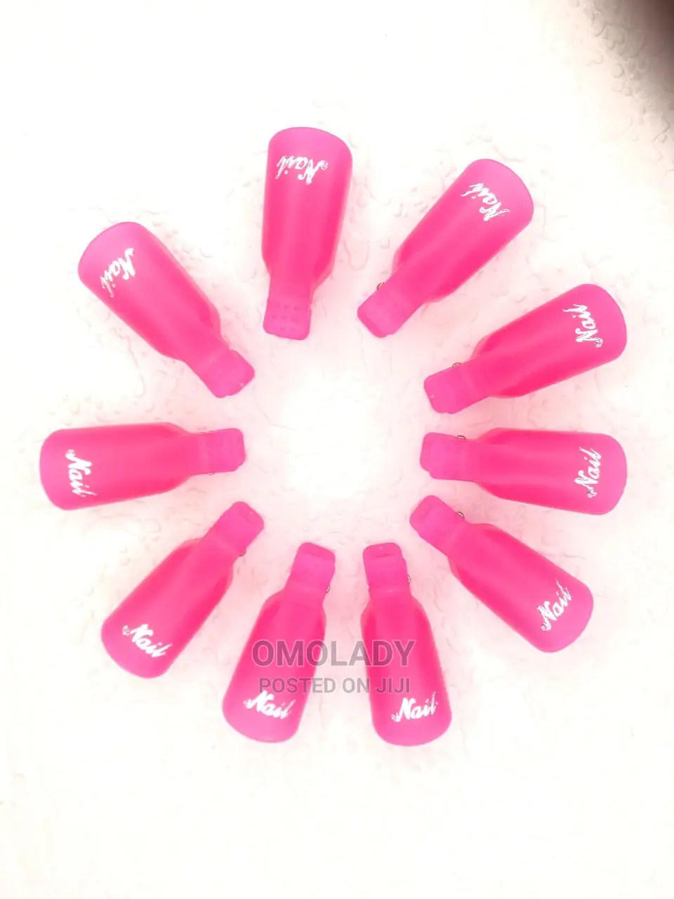 10pcs Nail Remover Soaker Reusable Plastic Keeper -Pink