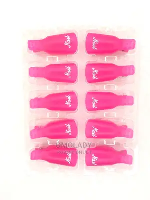 10pcs Nail Remover Soaker Reusable Plastic Keeper -Pink