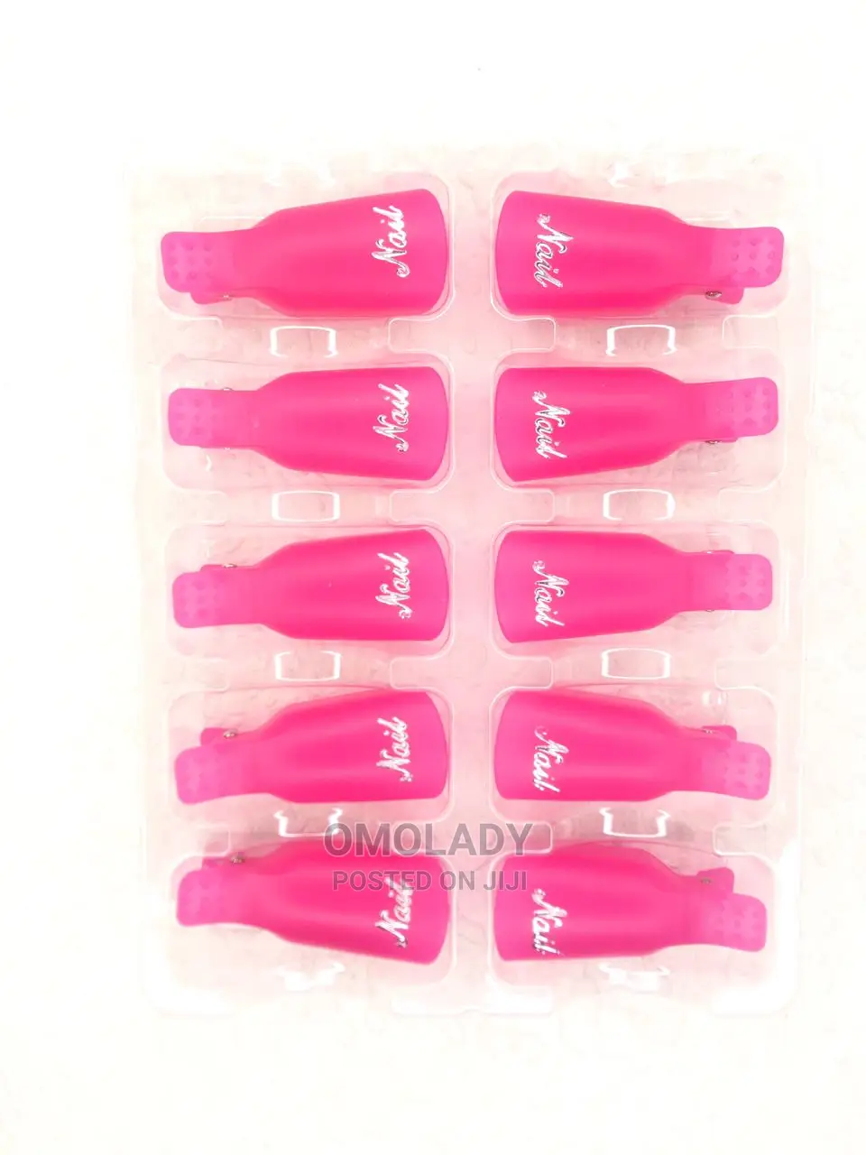 10pcs Nail Remover Soaker Reusable Plastic Keeper -Pink