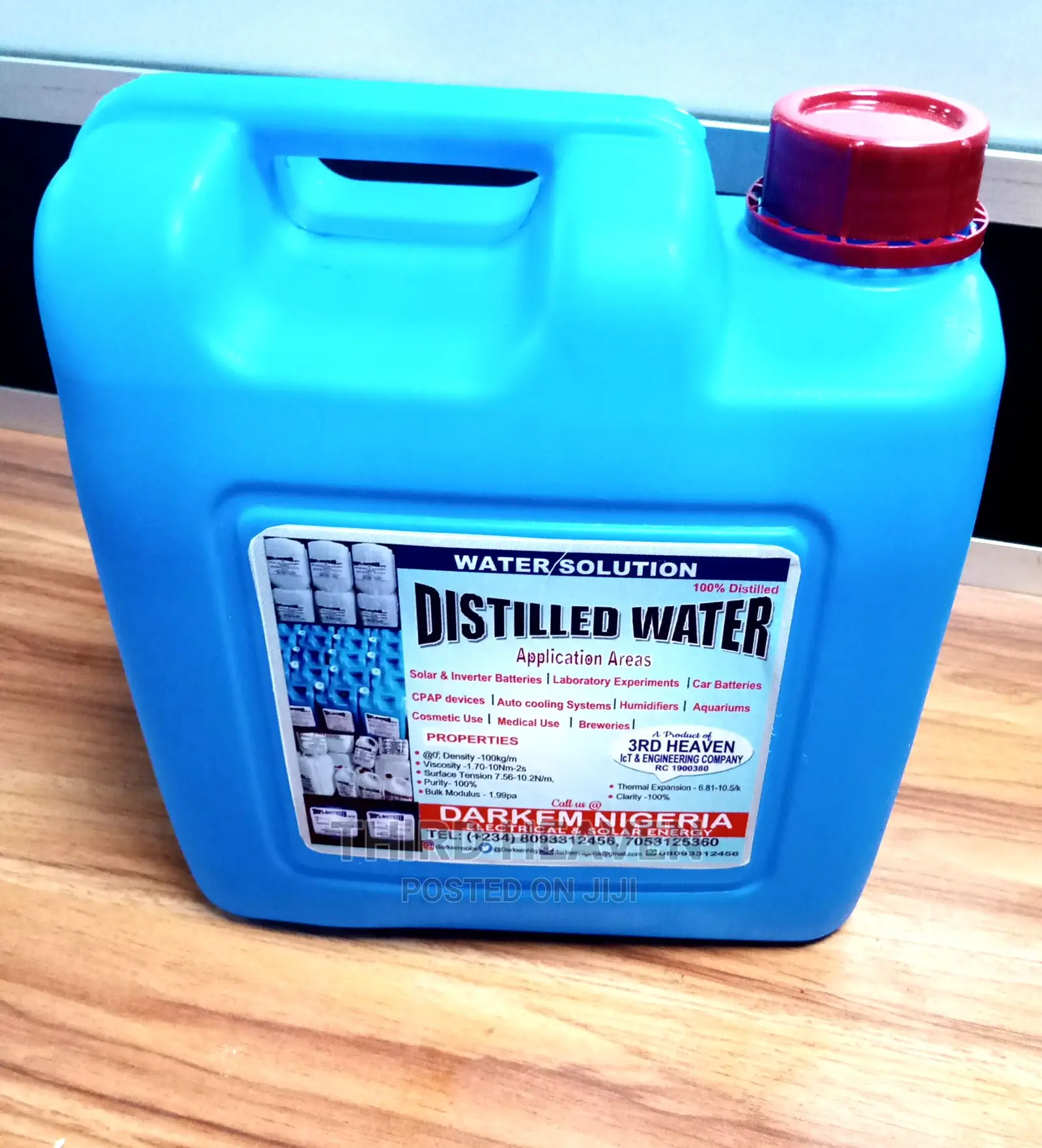 10 LTR Distilled /Deionized Water for Tubular Battery