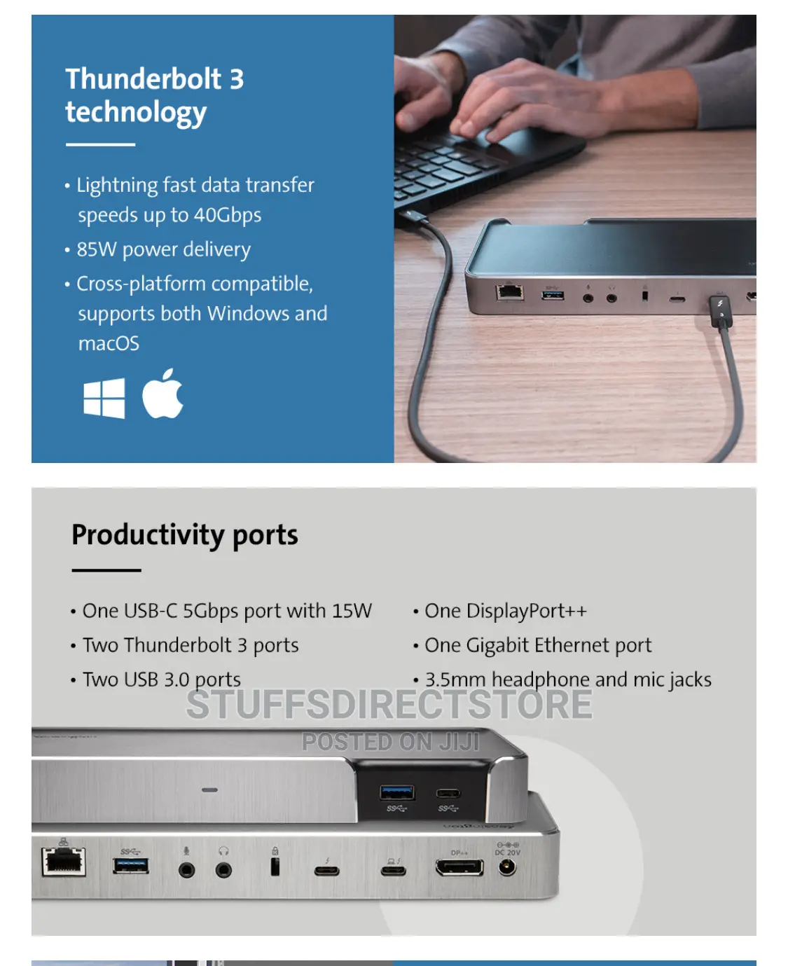 Kensington SD5200T Thunderbolt 3 Dockstation for Mac PC