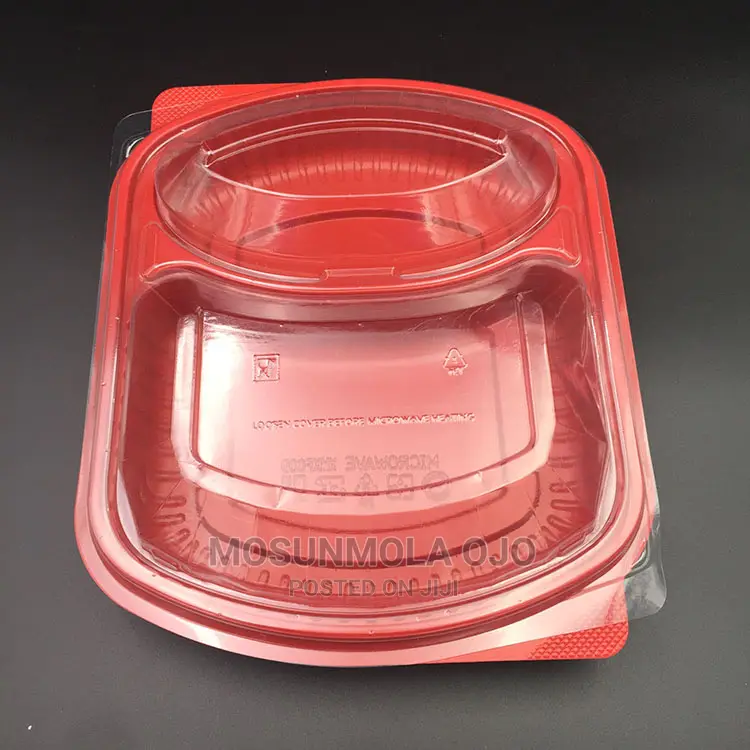 2-Compartment Takeaway Plastic Food Container - 25pcs