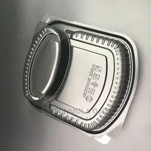 2-Compartment Takeaway Plastic Food Container - 25pcs